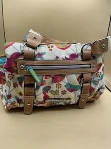 *Rare* Lily Bloom Tweety Twig Bird Print Satchel *** Upside Down Logo*** - Picture 1 of 20