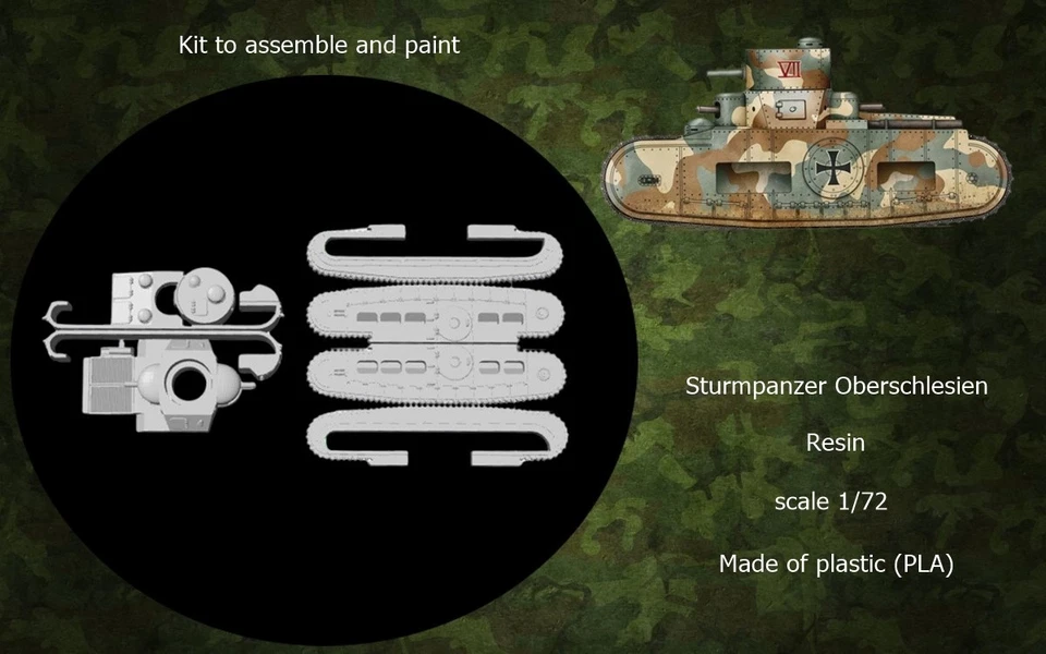 Maqueta para montar y pintar -  WWI  Sturmpanzer Oberschlesien - 1/72 - Imagen 1 de 1
