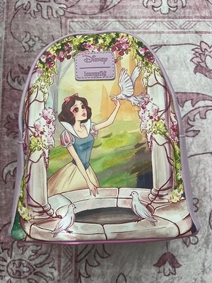 Mochila Loungefly Disney Blancanieves y los siete enanitos deseando bien retrato NUEVA Foto 1 de 4