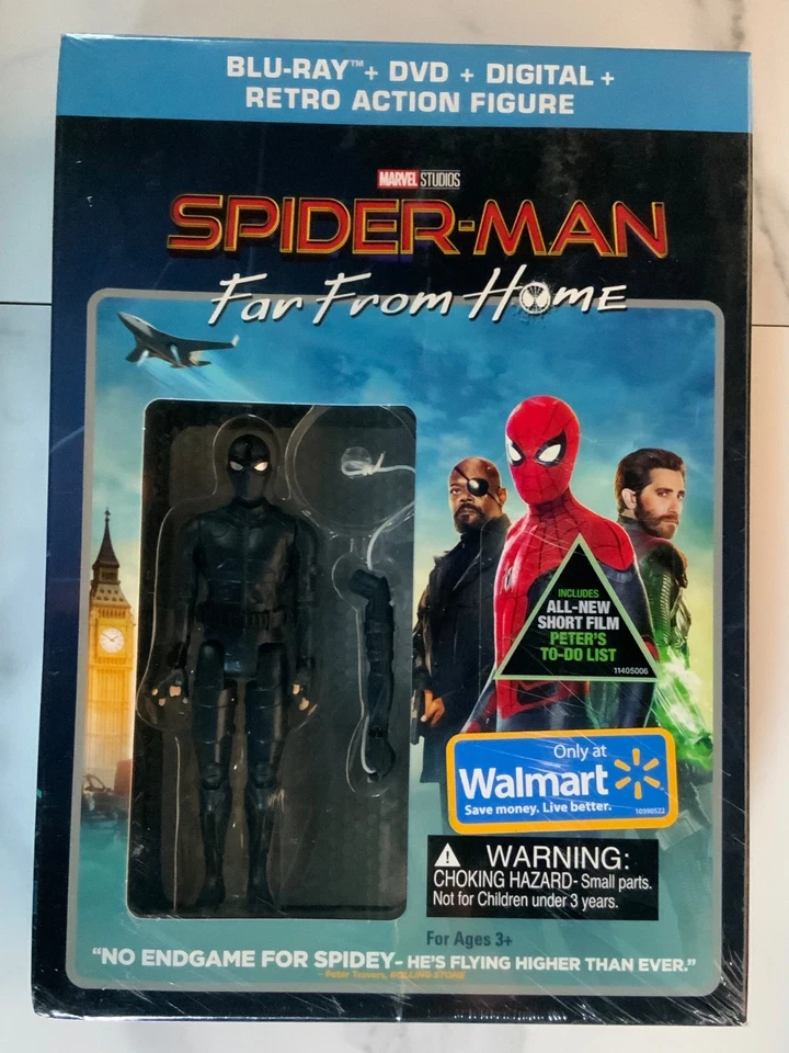 Spiderman Far From Home Walmart BLURAY DVD Digital & Action Figure