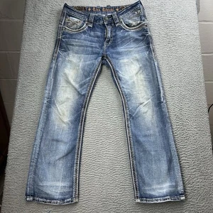 Rock Revival Pile Bootcut Blau bedeutet Herren Used Größe 33 (33x28) - Bild 1 von 10
