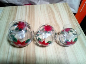 Holiday Time 3 Piece Glass Floater Set, Poinsettia - Picture 1 of 4