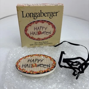 VTG 1999 Longaberger Happy Halloween Basket Tie-On Ceramic Pumpkin Original Box - Picture 1 of 3