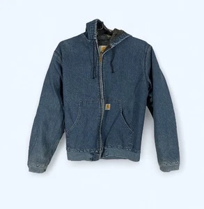 Chaqueta Carhartt Juvenil XL Denim Manta Forrada De Colección Hecha en EE. UU. JB698 - Imagen 1 de 6