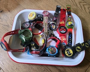 (x15) Nostalgic Children's Wristwatches Wearable Or For Parts ~ Characters - Picture 1 of 20