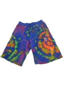 Adidas Kinder Batik Shorts L blau bunt geschlechtsneutral Trefoil Logo Freizeit - Bild 1 von 16