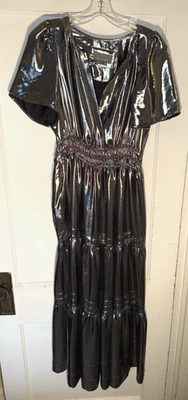 Maxi Vestido Anthropologie The Somerset Edición Plateado Metálico Talla M Foto 1 de 4