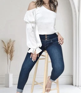 Boutique Brand White One-Shoulder Blouse -Size M - Picture 1 of 3