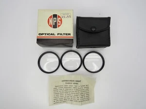 Vintage NPS Optical Filter 46mm Close Up Lens Set +1 +2 +3 w/ Case Original Box - Bild 1 von 10