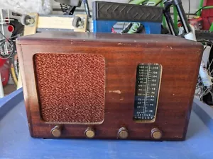 Custodia in legno vintage anni '50 Arthur Ansley FM/AM tubo radio modello R-1 per restauro - Foto 1 di 12