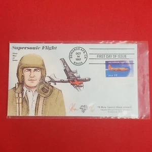 First Day of Issue Charles Yeager Supersonic Flight Stamp Cache Envelope Enclosu - Picture 1 of 7
