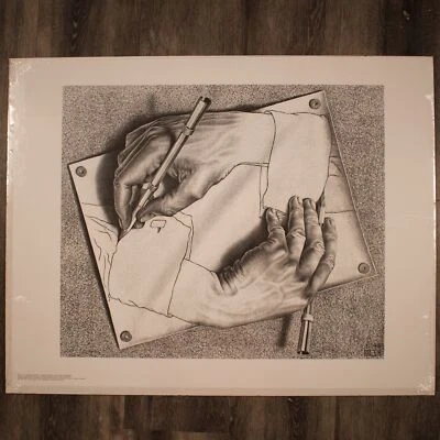 MC Escher Drawing Hands 22X28 Art Poster - Image 1 of 2