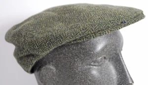 Vintage Shandon Ireland Headwear Cap Hat Newsboy Herringbone Tweed Wool Large - Picture 1 of 5