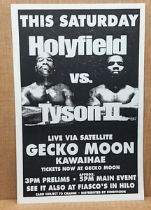 Mike Tyson VS Evander Holyfield II Boxen Werbeflyer Live über Satellit - Bild 1 von 3