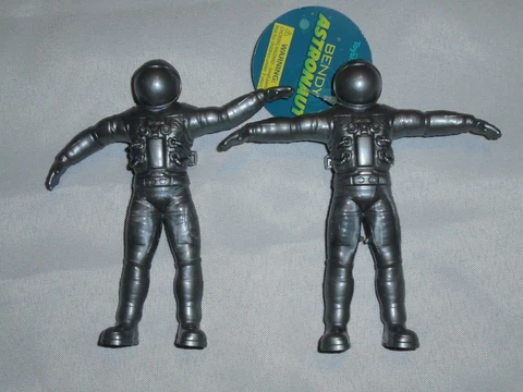 Set of 2 Toysmith #5655 Bendy Astronaut - 5" Bendable Space Man Figures - NEW Cover