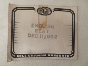 Vintage English Beat Backstage Pass BGP Bill Graham Presents Dec 11 1982 - Picture 1 of 4