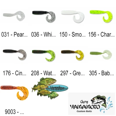 Gary Yamamoto Grub (18-20) Single Curly Tail 5 Inch SUPER Any 9 Color Baits - Image 1 of 4