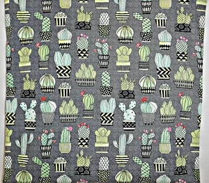 18" x 18" Pillow Cover Various Cacti Cactus Plants Multi-Color Hand Crafted - Picture 1 of 1