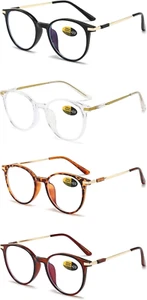 4 Pack Oversized Reading Glasses Blue Light Blocking for Women Men Computer Read - Picture 1 of 7