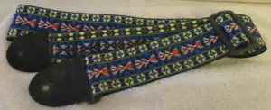 Chitarra 55" Cinghia Regolabile Retrò Hippie Multicolore Modello Tessuto VINTAGE - Foto 1 di 6