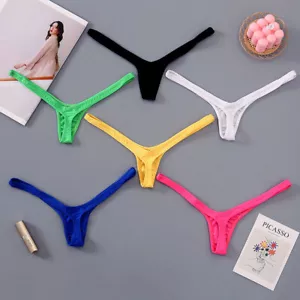 Women Low Rise Micro V-shape G-string Thong Panty Tiny Bikini Briefs Underwear - Picture 1 of 25