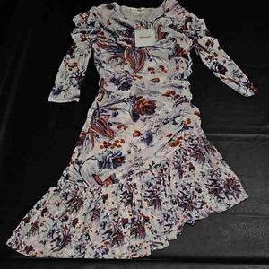 NWT Diane Von Furstenberg Toile Bouquet Ivory Multi Lila Dress Large - Picture 1 of 5