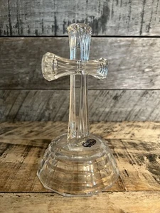 Vintage Lead Crystal Deplomb Glass Crown Crucifix - Picture 1 of 10