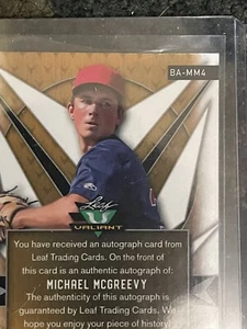 2021 Leaf Valiant Michael McGreevy purple Refractor Autographed 32/50 Rookie - Picture 1 of 3