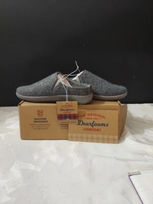 NIB Dearfoams Women's Oblique Clog Sneaker Gray Slip On - Image 1 of 4