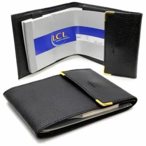 Porte chéquier Compact étui pliant en croûte cuir vachette Homme Femme - Foto 1 di 2
