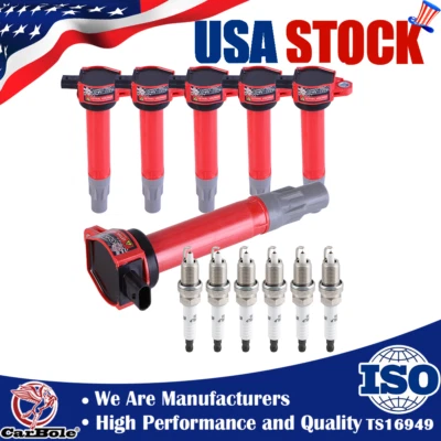 Kit de 6 bobinas de encendido UF502 y bujías para 08-10 Chrysler Town & Country 4,0 L Foto 1 de 4