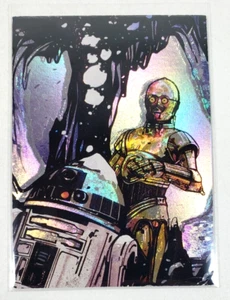 Tarjeta insertada 1996 Topps Star Wars Finest Matrix #2 C-3PO y R2-D2 - Imagen 1 de 3