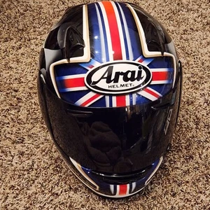 Arai Profile Motorcycle Helmet XL Union Jack Flag Red White Blue Full Face - Picture 1 of 9