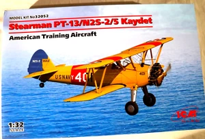 1/32 ICM US Navy Boeing Stearman PT 13 / N2S 2/5 Kaydet US Trainer #32052 Sealed - Picture 1 of 4