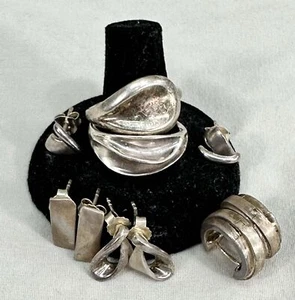Vintage Konvolut 6 Sterling Silber Esprit GHA 26,7g Modernist Ohrringe & Ringe 925 - Bild 1 von 10