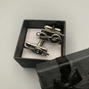 Vintage 1970’s Sterling Silver Musical Note Masaniello Stamped Cuff Links 11g - Picture 1 of 8