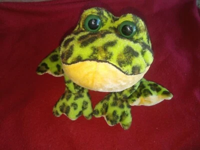 Ganz Webkinz Bullfrog NO CODE PLUSH ONLY Used Green/yellow frog - Image 1 of 4