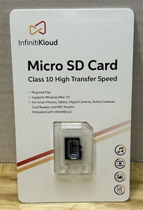 Tarjeta Micro SD InfinitiKloud 32 GB Clase 10 Alta Velocidad de Transferencia - Totalmente Nueva - Imagen 1 de 2