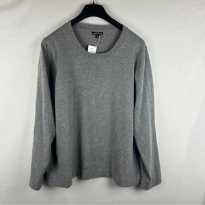 J. Crew Mercantile wool blend Heather Gray Crewneck Sweater new 3X - Picture 1 of 7