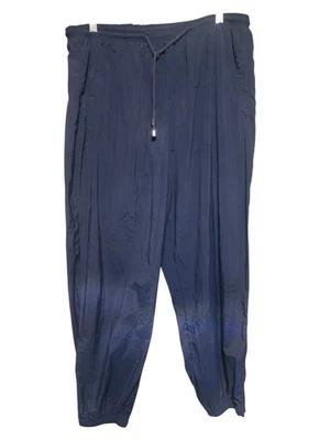 Calça de atletismo feminina Catalina Petite L azul náilon com zíper no tornozelo atlética - Imagem 1 de 4