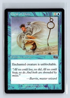 CLOAK OF MISTS – MTG Magic the Gathering Card – Urza's Saga – Common - Image 1 of 4