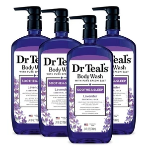 Dr Teal's Body Wash with Pure Epsom Salt Soothe Sleep with Lavender 24 oz 4-Pack - Picture 1 of 10