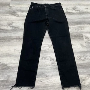 Jeans AG The Sophia alla caviglia nero lavaggio vita alta gamba dritta orlo grezzo taglia 30R - Foto 1 di 14