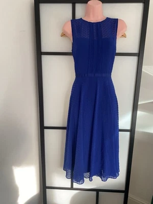 Vestido Hobbs London Elodie Azul Imperial Midi Talla 12 Foto 1 de 4