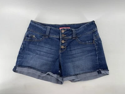 "Pantalones cortos de jean YMI WannaBettaButt con botones elásticos para mujer talla 11 azul cintura 30""" Foto 1 de 4