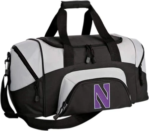 SMALL NU Wildcats Duffel Bag Northwestern Gym Bags or Suitcase Carryon - Picture 1 of 12