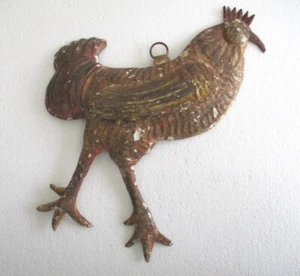 Trade Sign SIGN TRADE Antique ADVERTISEMENT ROOSTER HANGING - Picture 1 of 9