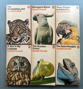 6x Gerald Durrell Penguin Classics ORANGE Vintage Book Bundle Set - Foto 1 di 18