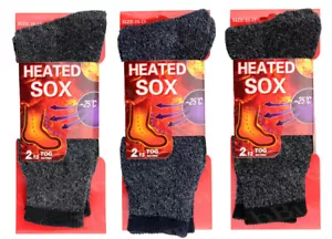 New 3 Pairs Mens Heated Winter Warm Thermal Boot Heavy Duty Sox Socks Size 10-13 - Picture 1 of 4