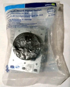 Leviton 5372 S00 30 Amp 250 Volt Industrial Electric Outlet NEMA 6-30R Black - Picture 1 of 6